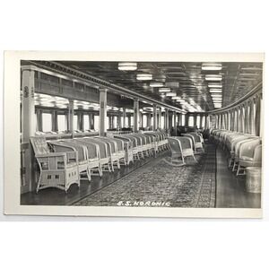 S.S. Noronic Great Lakes Passenger Steamer Interior Seating c1930s RPPC Postcard